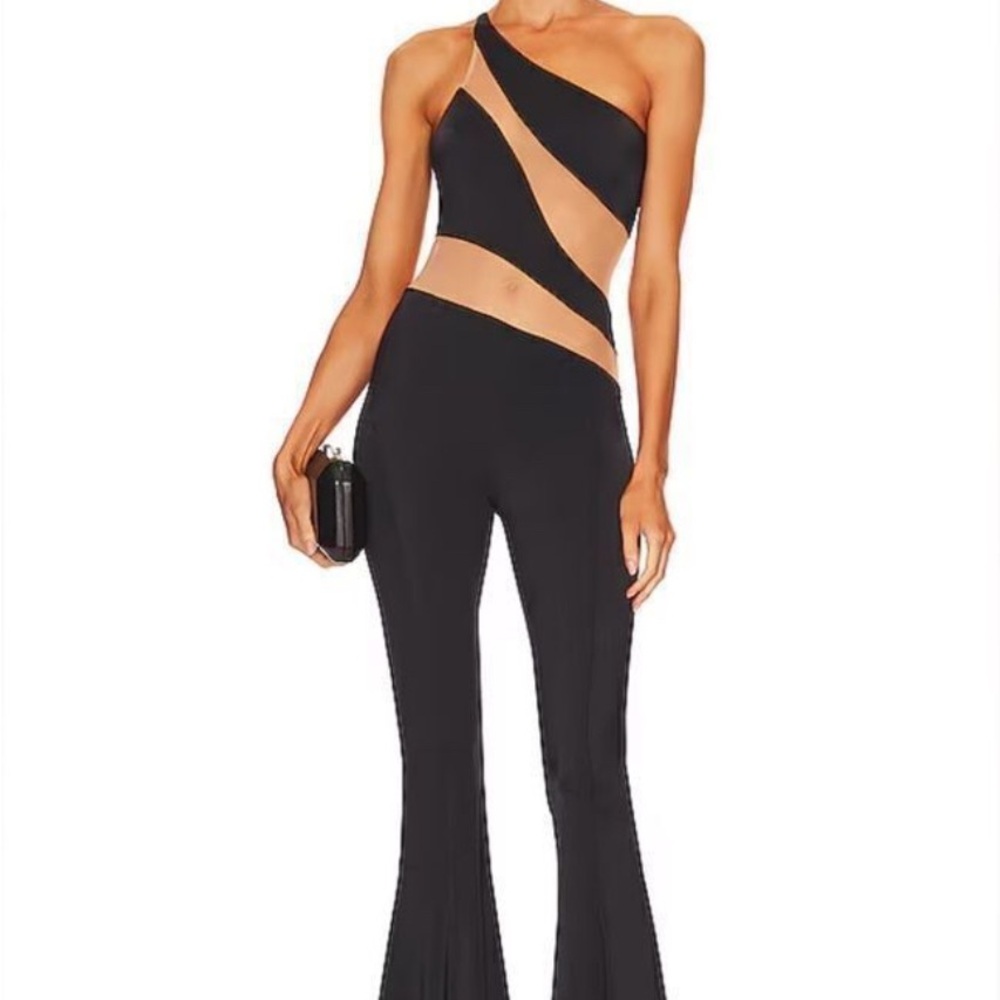 Norma Kamali Asymmetric Black Jumpsuit